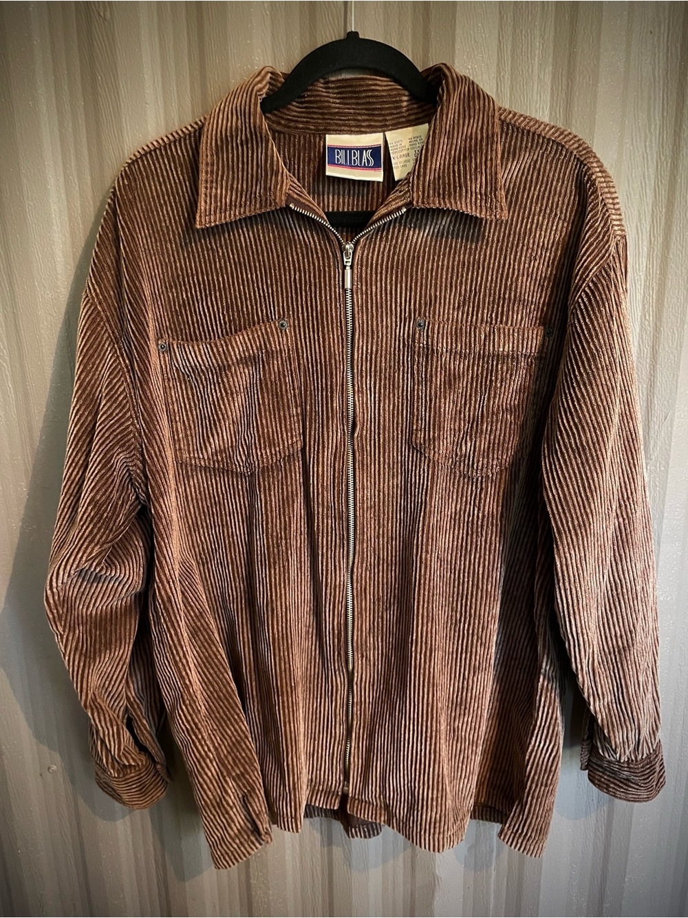 VTG Brown Corduroy Jacket Wide Wale Full Zip 90s Grunge surf skater Shacket XL